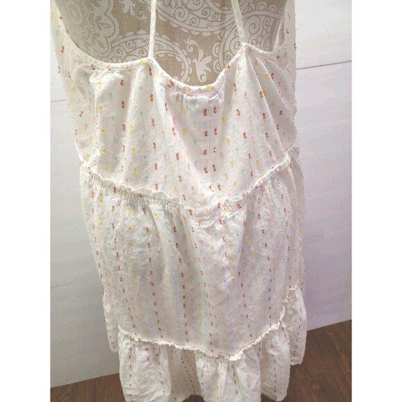 Madewell White Multicolor Clip Dot Cotton Coverup Dress Women's Size Large - Picture 5 of 8